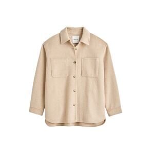 Madewell Double Faced Shirt Jacket Wool Blend Maple Oatmeal NS395 Size XL New